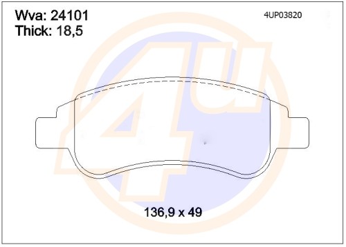 Колодки тормозные дисковые 4UP03820 4U