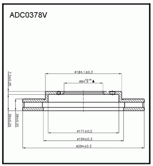 Диск тормозной ADC0378V ALLIED NIPPON