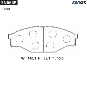 Колодки тормозные дисковые SN664P ADVICS