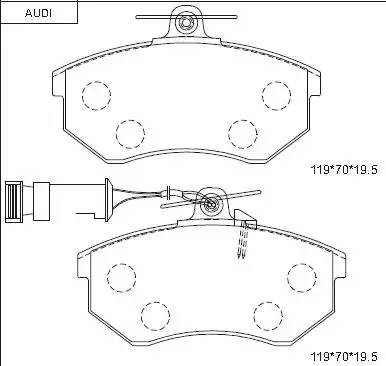 Колодки тормозные дисковые KD7700 ASIMCO