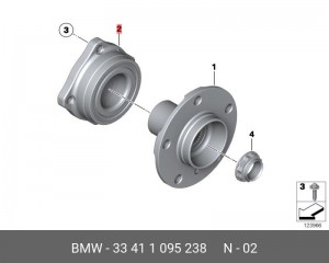 Подшипник ступицы колеса со ступицей (комплект) 33 41 1 095 238 BMW