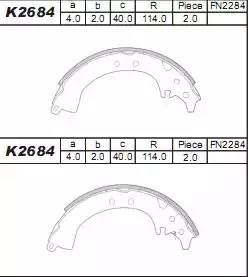 Колодки тормозные барабанные K2684 ASIMCO