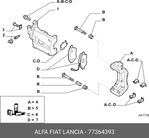 Колодки тормозные дисковые 77364393 ALFA FIAT LANCIA