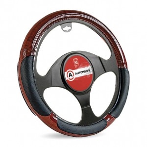 Оплётка руля, имитация натурального дерева из ПВХ/вставки из экокожи, наполнител SP5022BKM AUTOPROFI