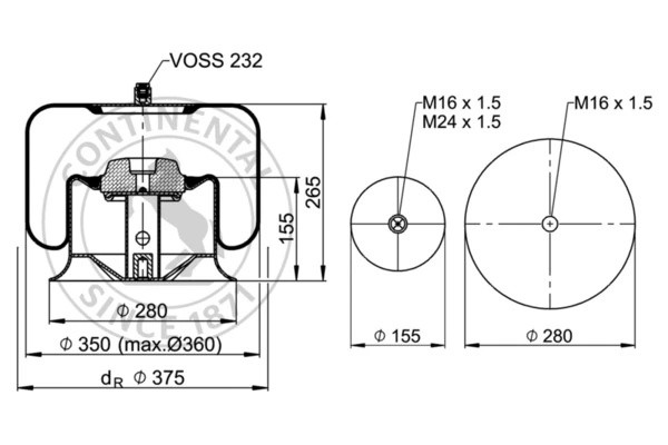 Баллон пневматической подвески 4758NP23 CONTITECH