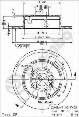 Диск тормозной BS7612 BRECO