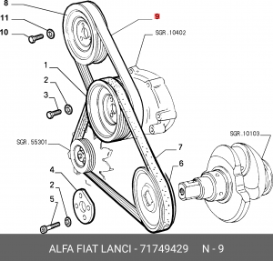 Ремень приводной 71749429 ALFA FIAT LANCIA