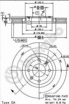 Диск тормозной BS8415 BRECO