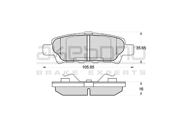 Колодки тормозные RR MITSUBISHI LANCER X 07-  AN651WK AKEBONO