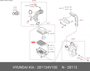Фильтр воздушный 28113-4V100 HYUNDAI KIA