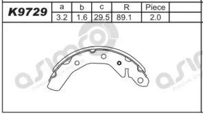 Колодки тормозные барабанные K9729 ASIMCO