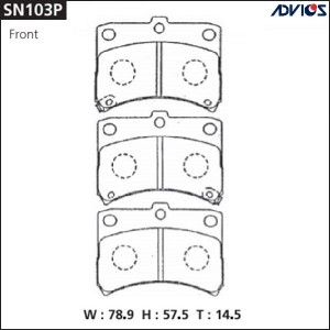 Колодки тормозные дисковые SN103P ADVICS