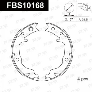Колодки тормозные барабанные FBS10168 FAP