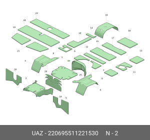 Шумоизоляция 220695511221530 UAZ UAZ