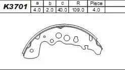 Колодки тормозные барабанные K3701 ASIMCO