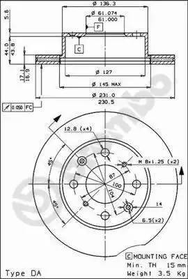 Диск тормозной BS7892 BRECO