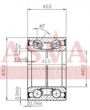 Подшипник ступицы колеса DAC40700043 ASVA