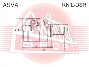 Вал привода колеса в сборе с ШРУСами RNIL-DSR ASVA
