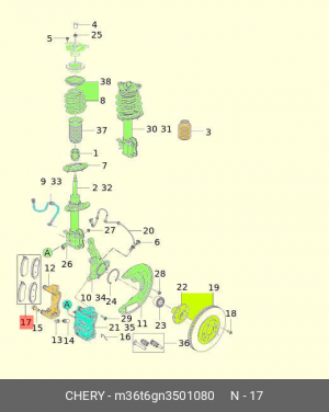 Колодки тормозные дисковые M36T6GN3501080 CHERY