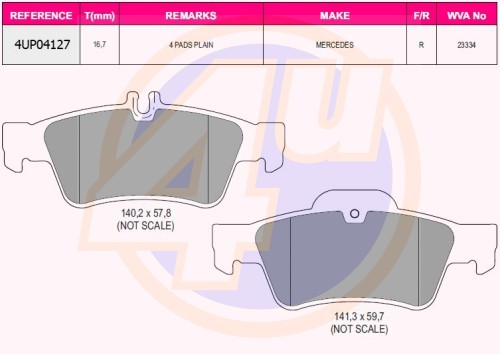 Колодки тормозные дисковые 4UP04127 4U