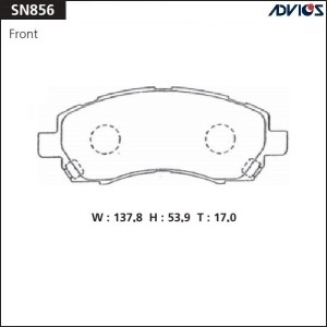 Колодки тормозные дисковые SN856 ADVICS