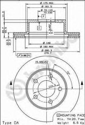 Диск тормозной BS8080 BRECO