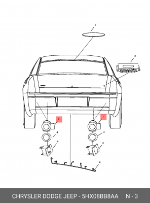 Датчик системы помощи управления автомобилем 5HX08 BB8AA CHRYSLER DODGE JEEP