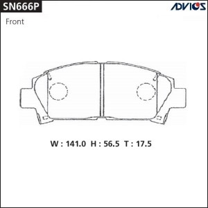 Колодки тормозные дисковые SN666P ADVICS