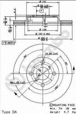 Диск тормозной BS8412 BRECO
