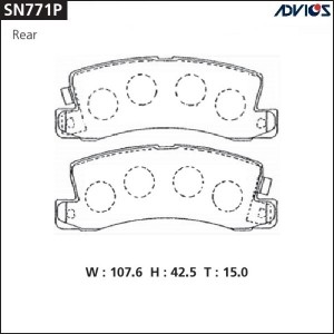 Колодки тормозные дисковые SN771P ADVICS