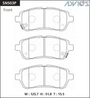 Колодки тормозные дисковые SN503P ADVICS