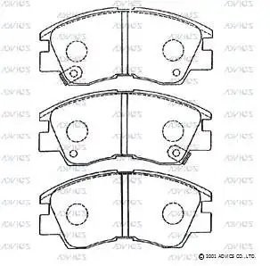 Колодки тормозные дисковые D1N033 ADVICS