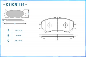 Колодки тормозные дисковые C11CR1114 CWORKS