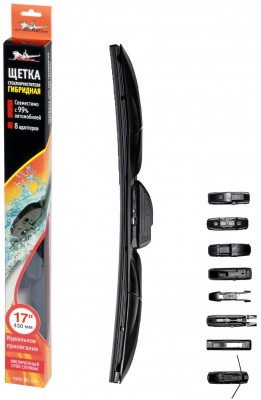 Щетка стеклоочистителя 430 мм (17) гибридная, 8 адаптеров AWB-H-430 AIRLINE