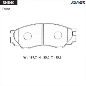 Колодки тормозные дисковые SN840 ADVICS