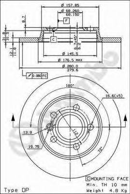 Диск тормозной BS7559 BRECO