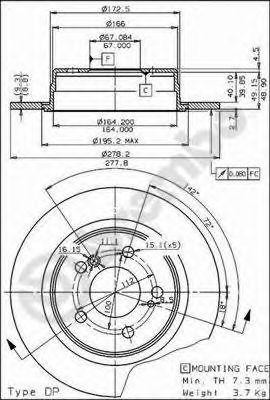 Диск тормозной BS7389 BRECO