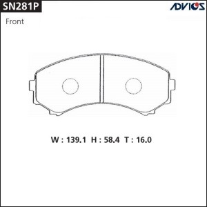 Колодки тормозные дисковые SN281P ADVICS