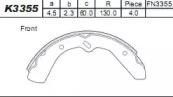 Колодки тормозные барабанные K3355 ASIMCO