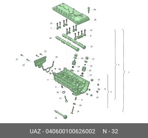 Вал МКПП 040600100626002 UAZ UAZ