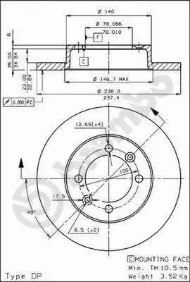 Диск тормозной BS7277 BRECO
