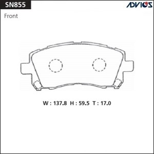Колодки тормозные дисковые SN855 ADVICS