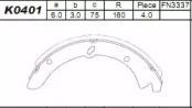 Колодки тормозные барабанные K0401 ASIMCO