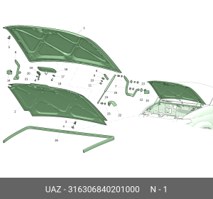 Капот 316306840201000 UAZ UAZ