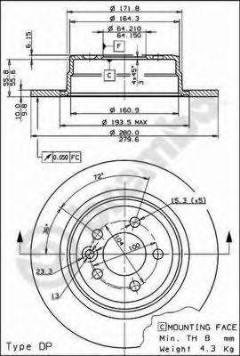 Диск тормозной BS7590 BRECO