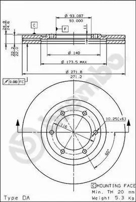 Диск тормозной BS8041 BRECO