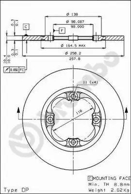 Диск тормозной BS7085 BRECO