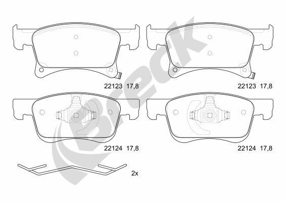 Колодки тормозные дисковые 221230070200 BRECK