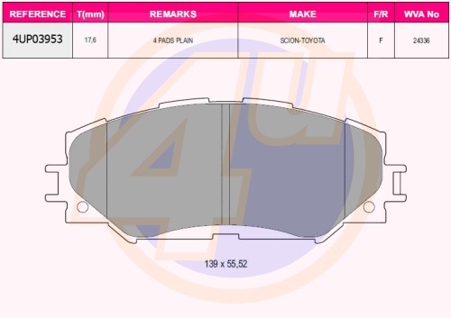 Колодки тормозные дисковые 4UP03953 4U