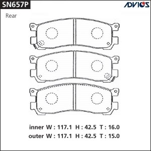 Колодки тормозные дисковые SN657P ADVICS